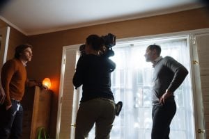 Actors Brant Rotnem and Jeremy Glazer in a scene shot by Director of Photography Stephanie Martin, ADF